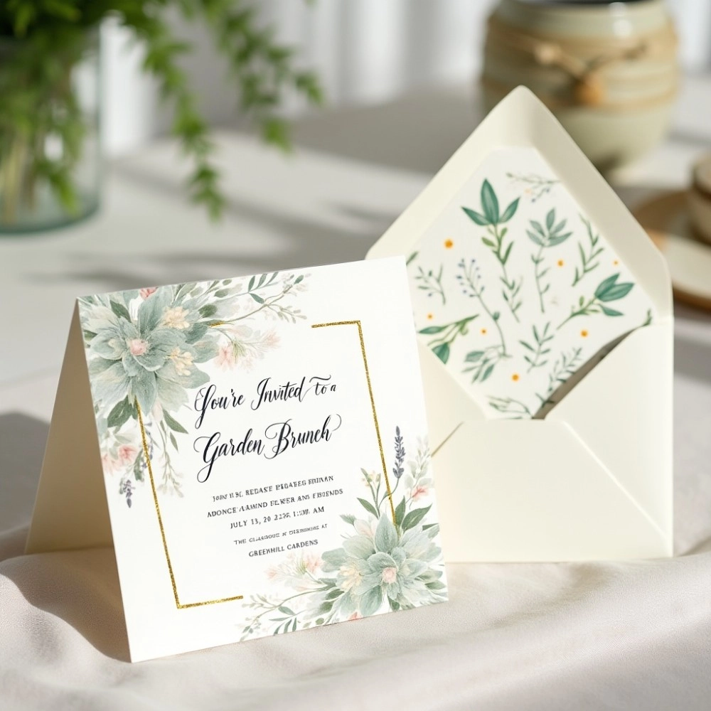 148mm Square Fold Invitation Card